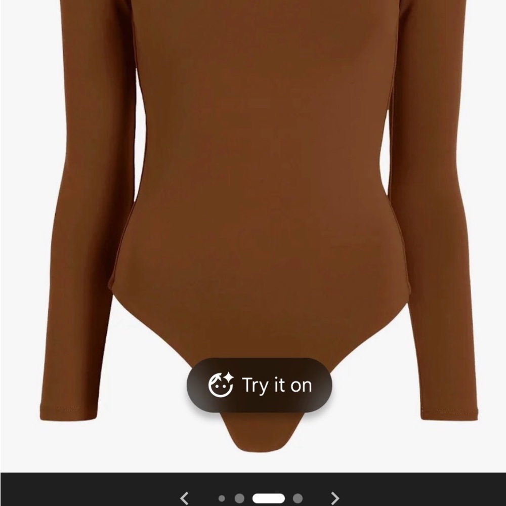 nuuds Scoop Neck Long Sleeve Bodysuit in Chestnut Brown